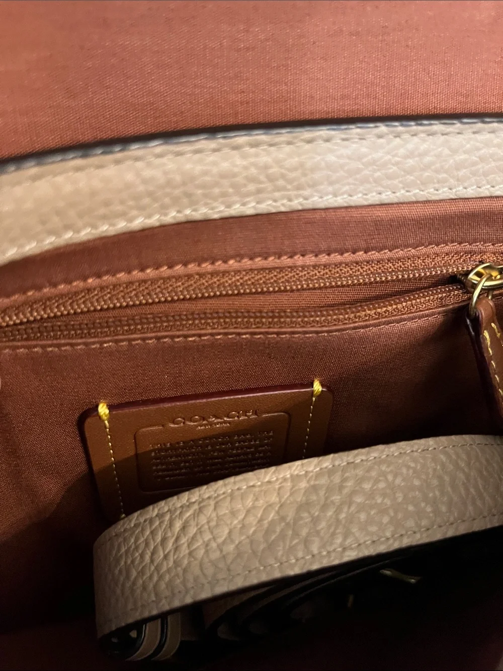 Coach Taupe Signature Canvas Satchel with Leather Flap